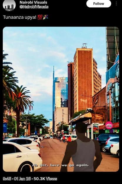 Nairobi visuals nairoaivisuals follow tunaanza upya! here again 01jan 25 . 50.3k