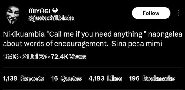 Mıyagi 4 ustachillbloke follow nikikuambia call me if you need anything naongele