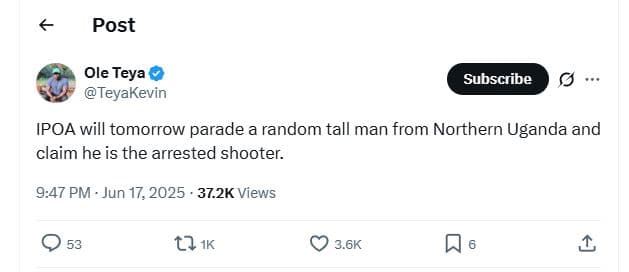 Post ole teya teyakevin subscribe ipoa will tomorrow parade a random tall man fr