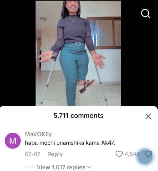 5,711 comments mavokey hapa mechi unamshika kama ak47. 0207 reply 4,545 view 1,0