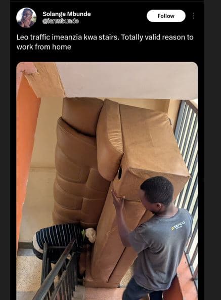 Solange mbunde qaulbunde follow leo traffic imeanzia kwa stairs. totally valid r