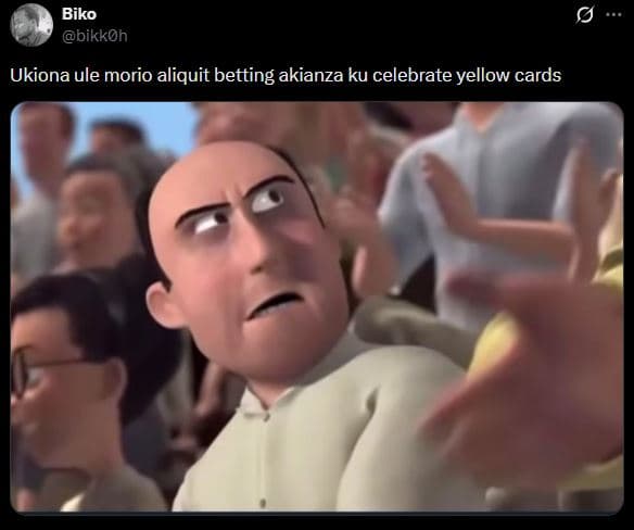 Biko bikkoh ukiona ule morio aliquit betting akianza ku celebrate yellow cards