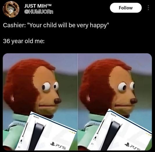 Just mihtm humuorn follow cashier 'your child will be very happy' 36 year old me