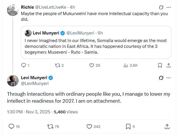 Richie liveletliveke 4h maybe the people of mukurweini have more intellectual ca