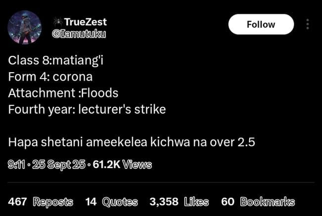 Truezest ammutuky follow class 8mmatiang'i form 4 corona attachment floods fourt