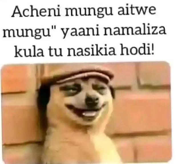 Acheni mungu aitwe mungu yaani namaliza kula tu nasikia hodi!