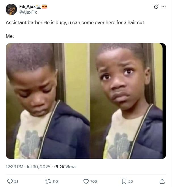 Fik_ajax ajaxfik assistant barberhe is busy u can come over here for a hair cut