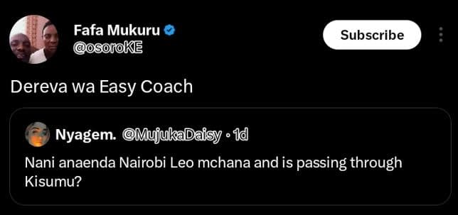 Fafa mukuru osofoke subscribe dereva wa easy coach nyagem mujukadaisy 1d nani an