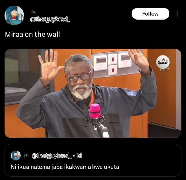 Follow odhatguybrad miraa on the wall hatguybliad 1d nilikua natema jaba ikakwam