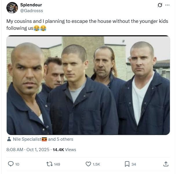 Splendour gadrosss my cousins and planning to escape the house without the young