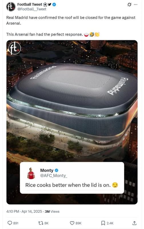 Football tweet football_tweet real madrid have confirmed the roof will be closed