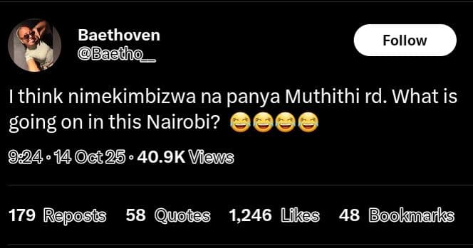 Baethoven aetho follow think nimekimbizwa na panya muthithi rd. what is going on