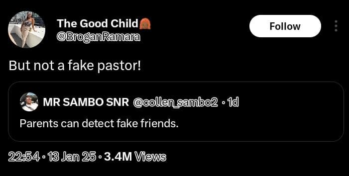 The good child bno anramala follow but not a fake pastor! mr sambo snr collen_sa