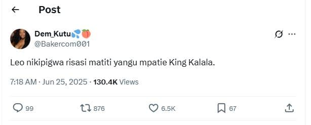 Post dem_kutu bakercom001 leo nikipigwa risasi matiti yangu mpatie king kalala.