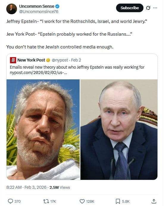 Uncommon sense uncommonsince76 subscribe jeffrey epstein 1work for the rothschil