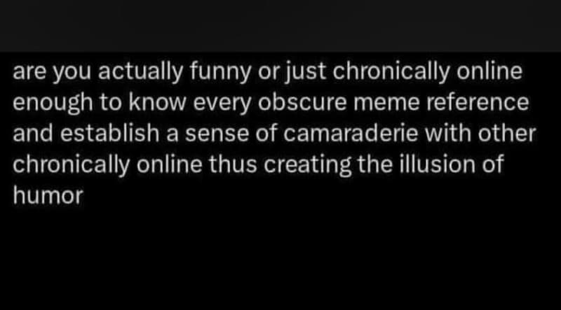 Are you actually funny or just chronically online enough to know every obscure m