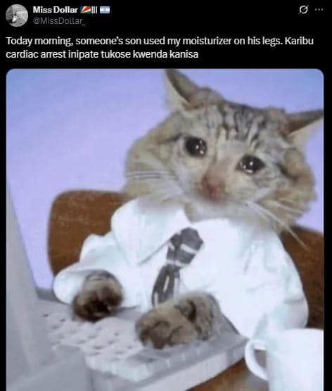 Miss dollar missdollar _ today moming someones son used my moisturizer on his le