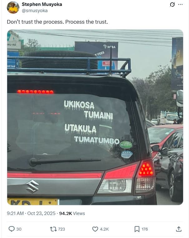 Stephen musyoka smusyoka don't trust the process process the trust gaa ukikosa t