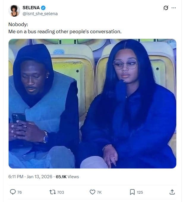 Selena isnt_she_selena nobody me on a bus reading other people's conversation. 6