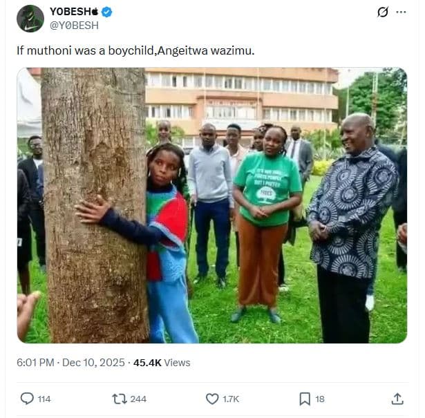 Yobesht yobesh if muthoni was a boychild angeitwa wazimu. 6.01 pm dec 10, 45.4k