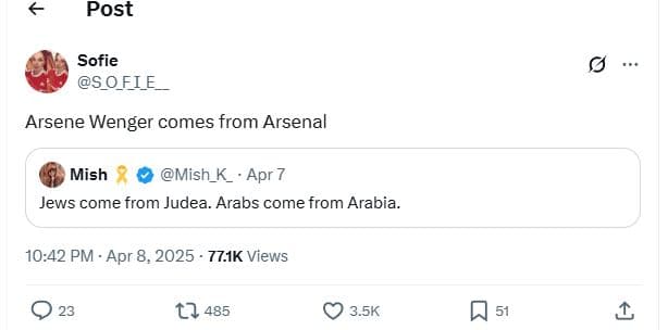 Post sofie sofie arsene wenger comes from arsenal mish mish_k apr 7 jews come fr
