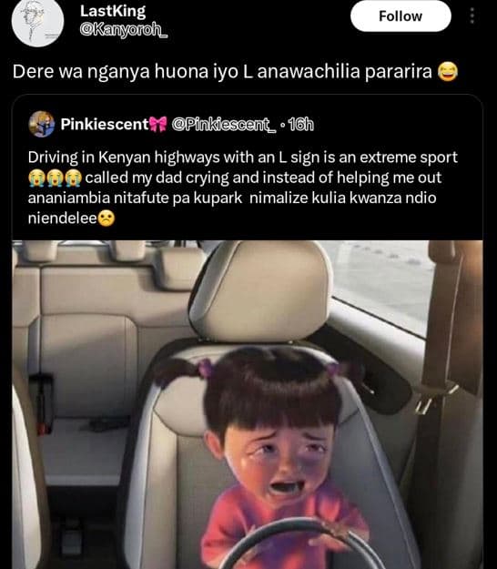 Lastking kanyonoh_ follow dere wa nganya huona iyo l anawachilia pararira pinkie