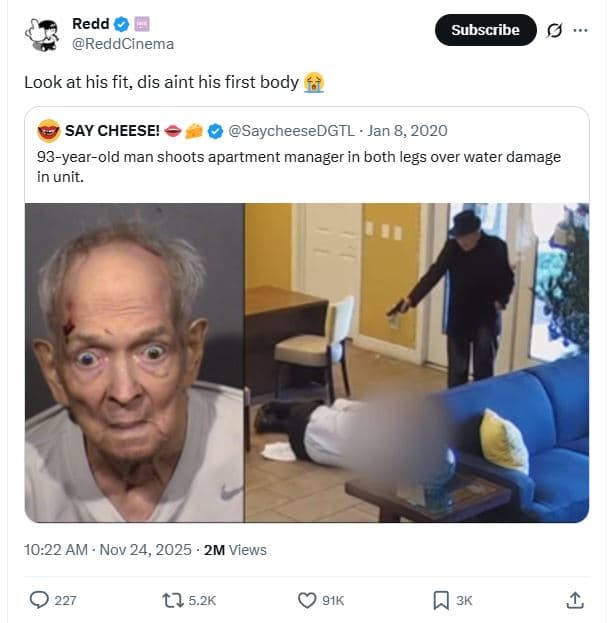 Redd reddcinema subscribe look at his fit, dis aint his first body say cheese! s