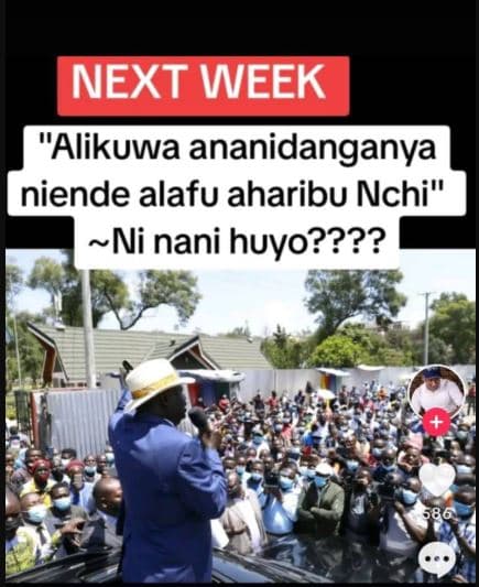 Next week alikuwa ananidanganya niende alafu aharibu nchi ni nani huyo????