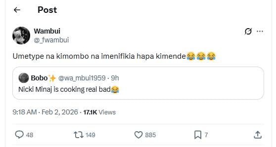 Post wambui _fwambui umetype na kimombo na imenifikia hapa kimende bobo wa_mbui1