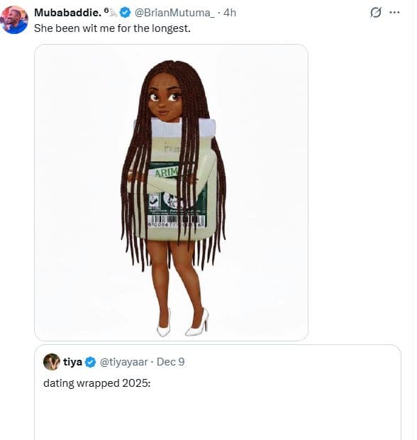 Mubabaddie. brianmutuma she been wit me for the longest. tiya tiyayaar dec 9 dat