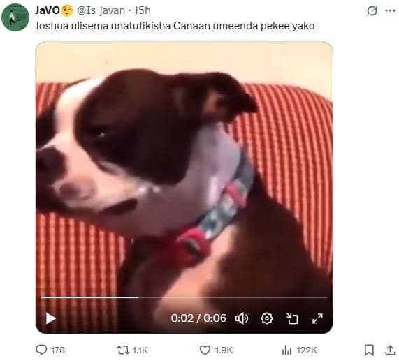 Javo is_javan 15h joshua ulisema unatufikisha canaan umeenda pekee yako 0.02 0.0