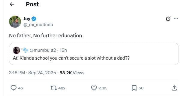 Post jay _mr_mutinda no father no further education. mumbu_a2 16h ati kianda sch