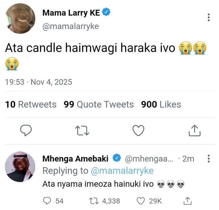Mama larry ke mamalarryke ata candle haimwagi haraka ivo u 19.53 nov 4, 10 retwe