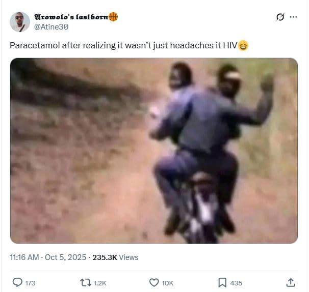 Qlromolo' lastborn atine30 paracetamol after realizing it wasn't just headaches