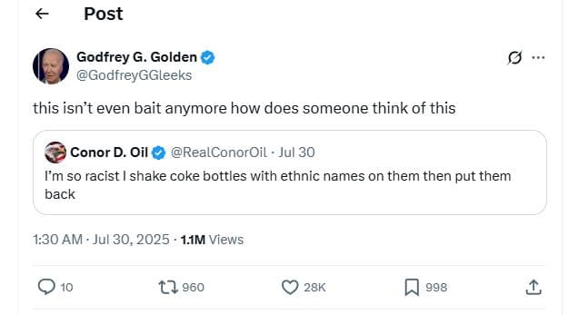 Post godfrey g. golden godfreyggleeks this isn't even bait anymore how does some