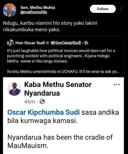 Sen. methu muhia uedhumuhia follow ndugu, karibu niamini hio story yako lakini n
