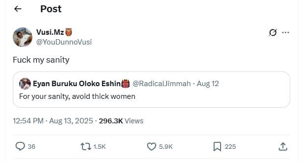 Post vusi. mz youdunnovusi fuck my sanity eyan buruku oloko eshin radicauimmah a