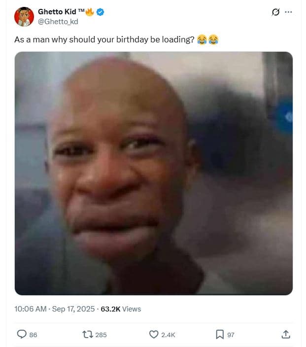 Ghetto kid ghetto_kd as a man why should your birthday be loading? 10.06 am sep