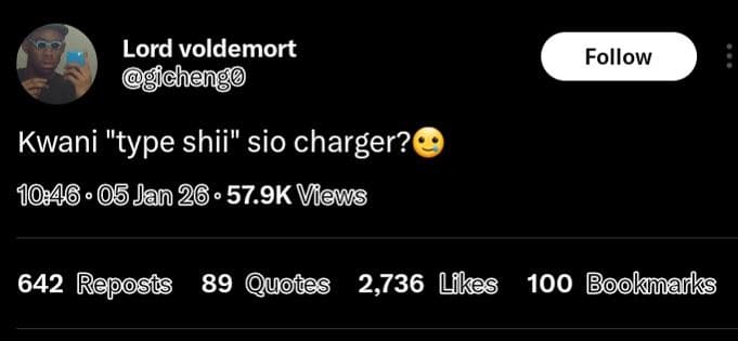 Lord voldemort follow kwani type shii sio charger? 05 jan 26 57.9k views 642 rep