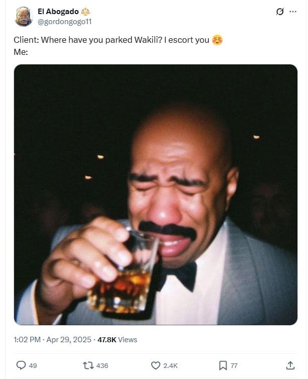 El abogado gordongogot1 client where have you parked wakili? escort you me 1.02