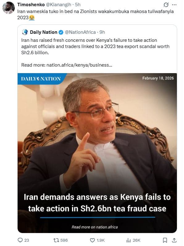 Timoshenko kianangih iran wameskia tuko in bed na zionists wakakumbuka makosa tu