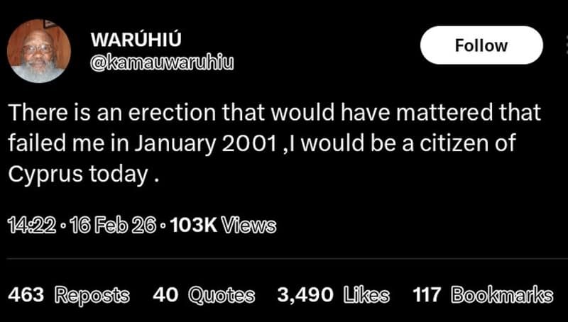 Waruhiu kamauwaruhiu follow there is an erection that would have mattered that f