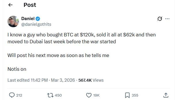 Post daniel danielgothits know a guy who bought btc at s12ok, sold it all at s62