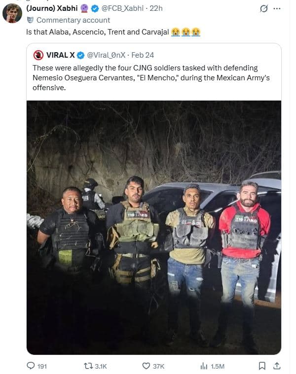 Journo xabhi fcb_xabhi 22h commentary account is that alaba ascencio trent and c