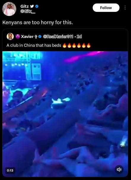 Gitz ogit7 follow kenyans are too horny for this . xavier ralxavia0ll . 2d a clu