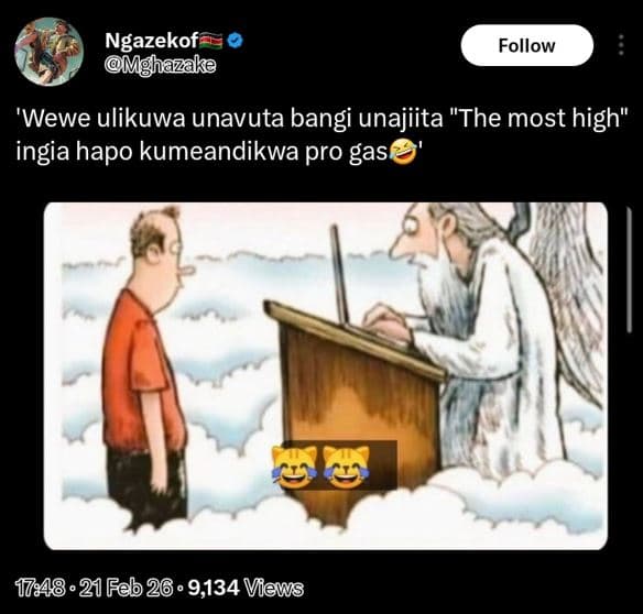Ngazekof mghazake follow 'wewe ulikuwa unavuta bangi unajiita the most high ingi