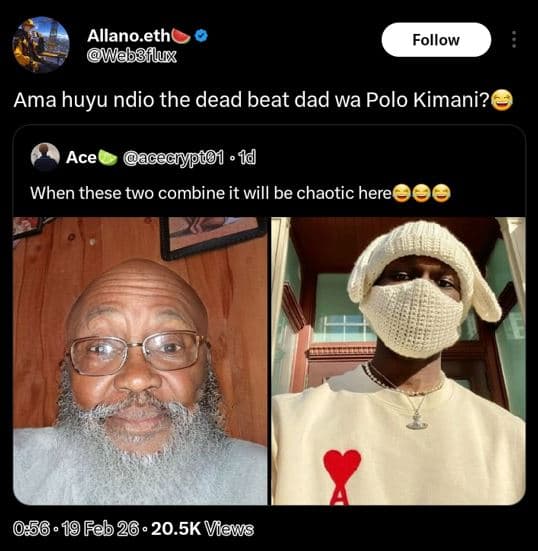 Allano eth webgfluxx follow ama huyu ndio the dead beat dad wa polo kimani? ace