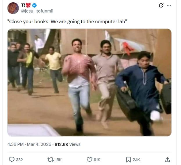 Jesu_tofunmii close your books. we are going to the computer lab 4.36 pm mar 4,