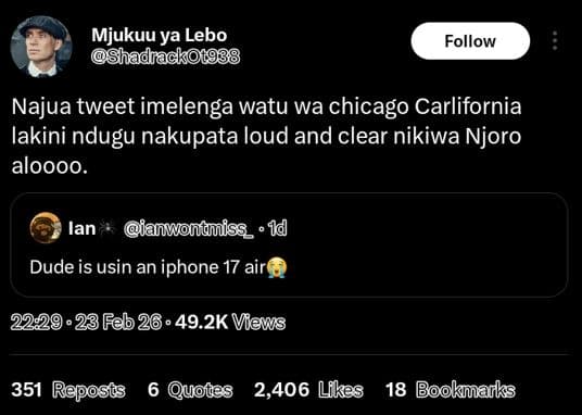 Mjukuu ya lebo oshadrackoãgg8 follow najua tweet imelenga watu wa chicago carlif