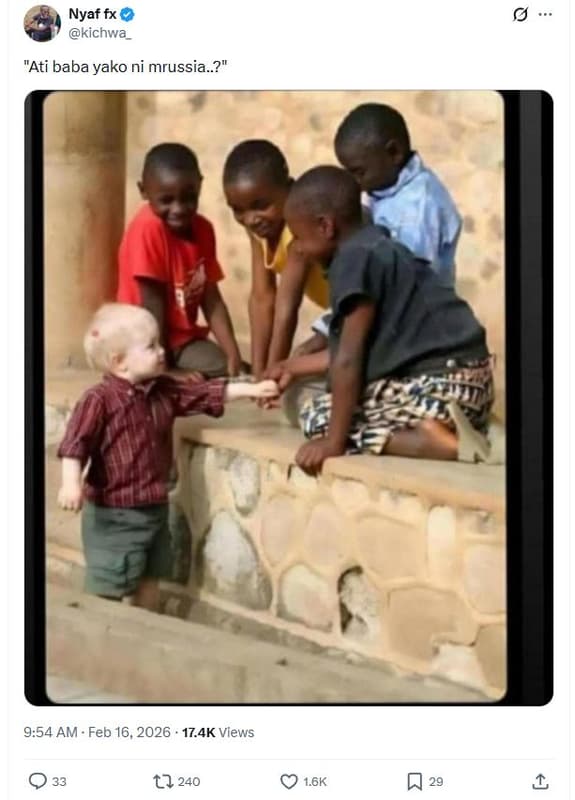 Nyaf fx kichwa ati baba yako ni mrussia.? 9.54 am feb 16, 17.4k views 033 t7 240